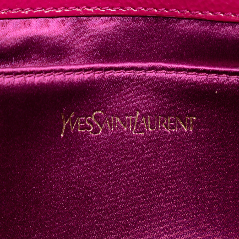 Pre-Loved Saint Laurent Large Textured Patent Belle De Jour Clutch - Picture 5 of 7